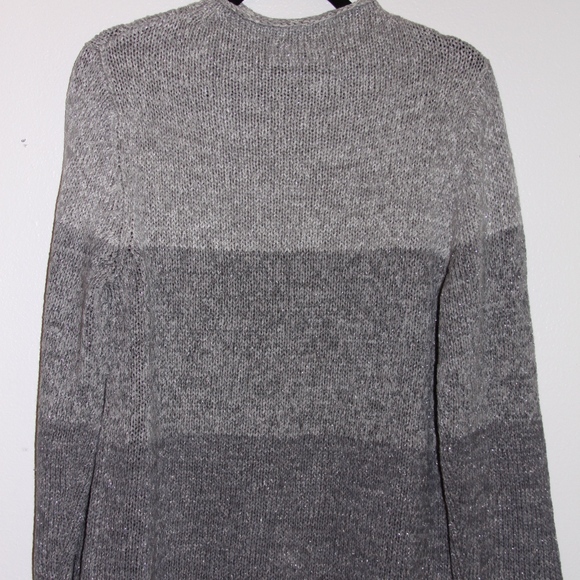 Chaus & Co Mock Turtleneck 3-tone Gray Sweater - Picture 2 of 2
